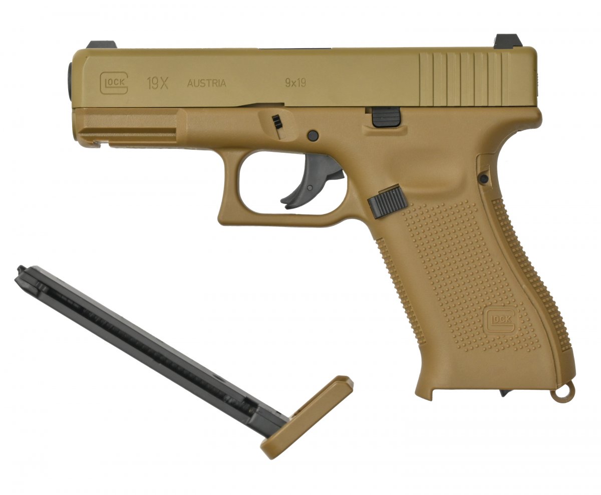 Пистолет пневматический Umarex Glock 19X TAN 4.5 мм (Металл, CO2)