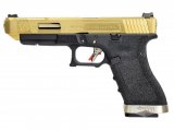 Страйкбольный пистолет WE Glock-34 G-Force Titanium Gold, черная рамка, золот. затвор