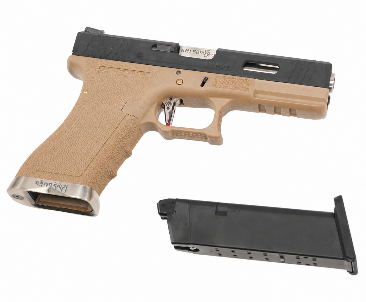 Страйкбольный пистолет WE G-Force Glock 18 GBB Black/Tan WE-G002WET-2