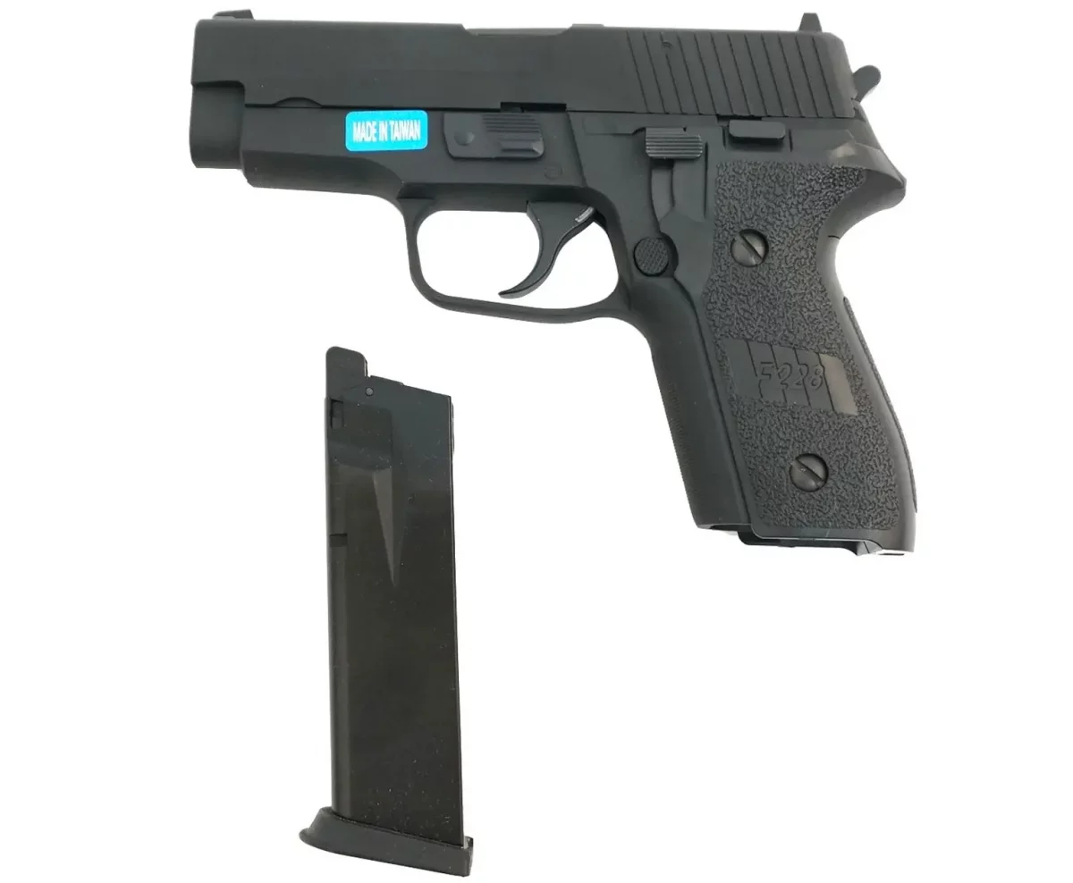 Страйкбольный пистолет WE P-228 (WE-F002 / GP428) — Black, металл, GBB, 6 мм