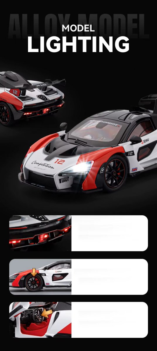 Машинка металлическая McLaren Senna GTR 1:24 Белая