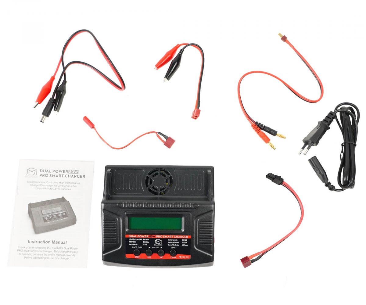 Зарядное устройство BlueMax Dual Power Pro Smart 80W LiPo/LiFe/NiMH/Li-ion/Pb с блоком питания 220В
