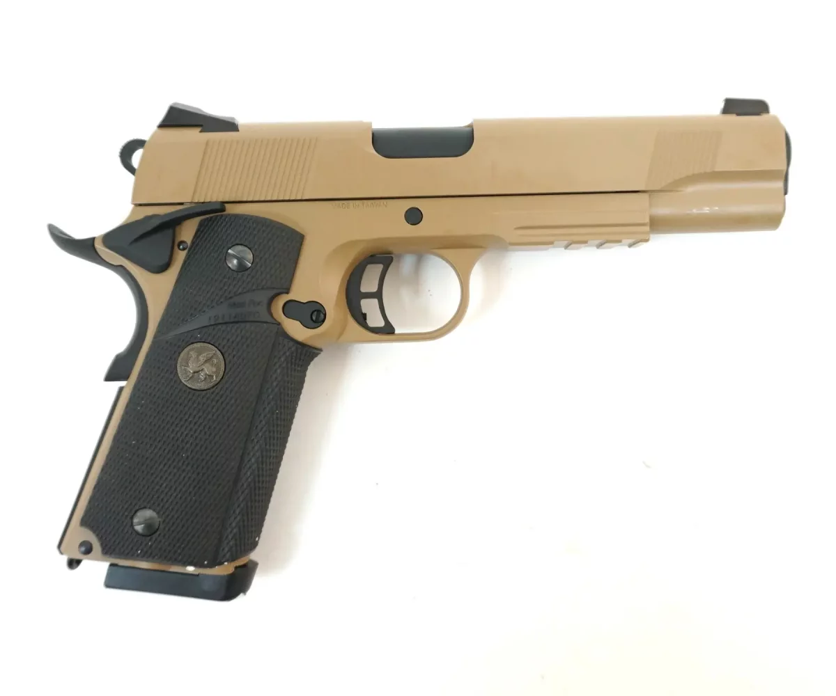 Страйкбольный пистолет KJW Colt M1911 M.E.U. (KP-07) — GAS, Tan, GBB, 6 мм