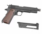 Страйкбольный пистолет KJW Colt 1911 CO₂ — чёрный, GBB, резьбовой ствол, 6 мм